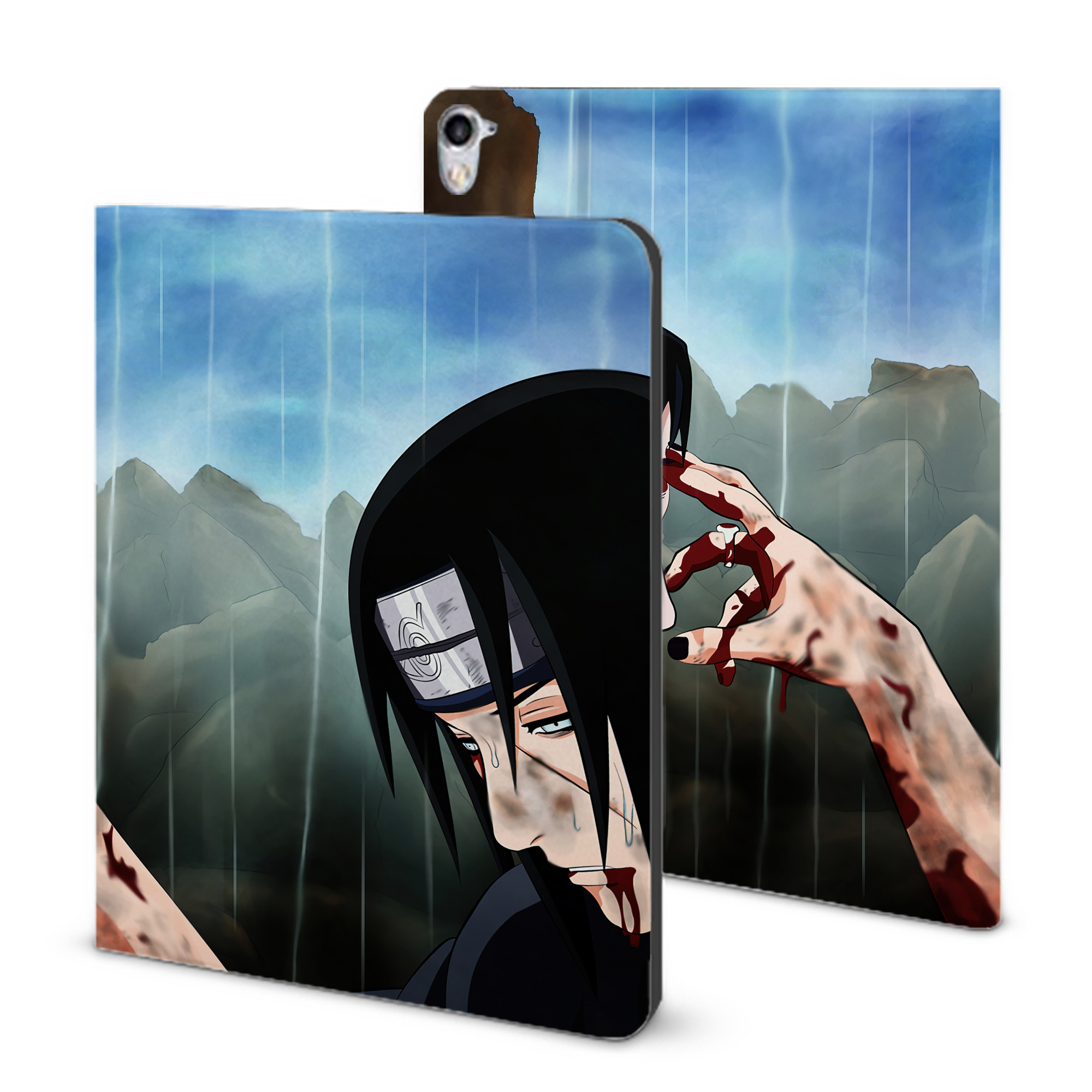 （画像用） NARUTO -ナルト- NARUTO -ナルト- 疾風伝 IPad ケース ブック型 PUレザー TPU 耐衝撃 軽量 薄型 ペン収納なし 全面保護 IPad 各モデル対応